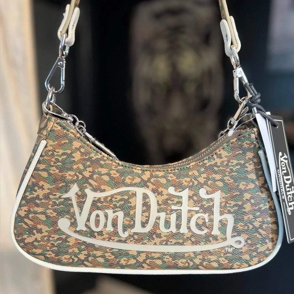 💚🤎VON DUTCH GREEN CAMO SHOULDER BAG💚🤎NWT